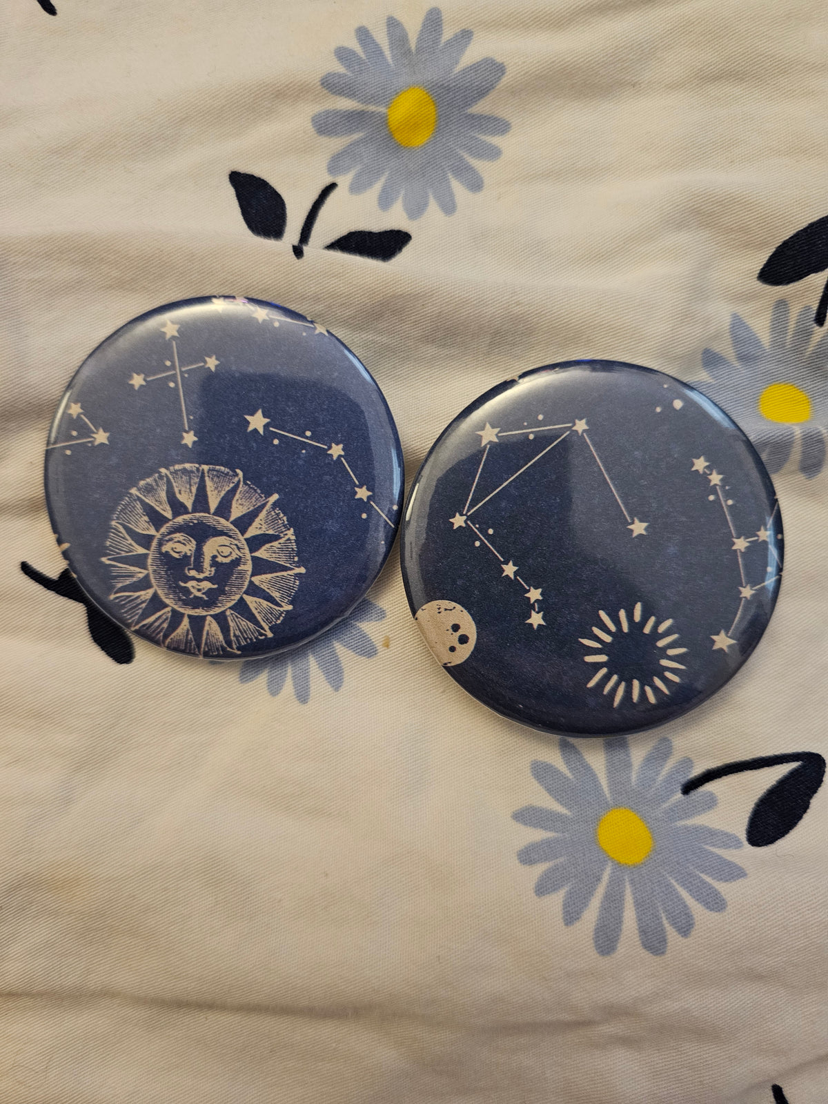 2.25" starry sky mystery button pin