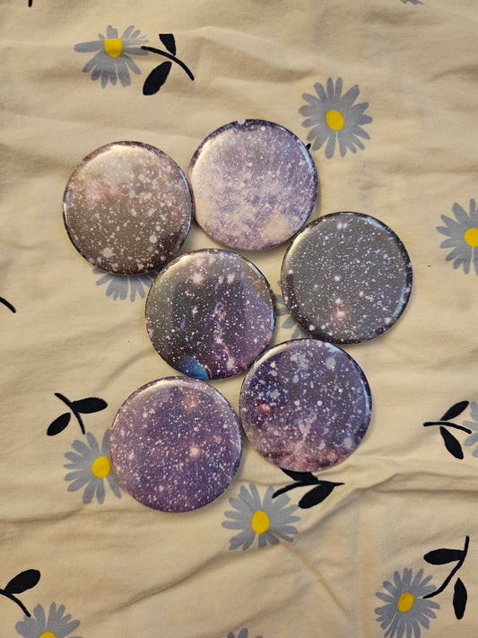 2.25" mystery Purple space button pin