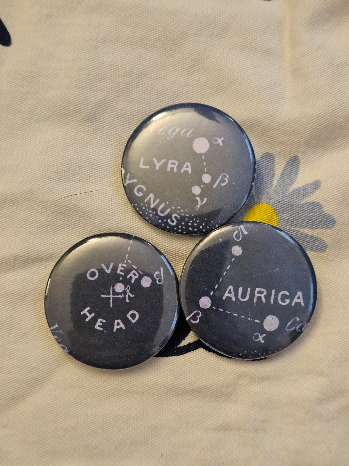 1.25" constellation cruise mystery button pin