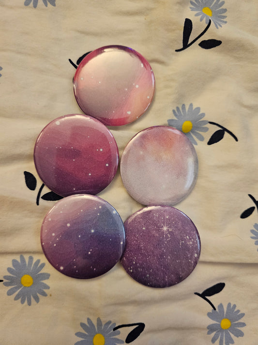 2.25" mystery pink and purple skies button pin