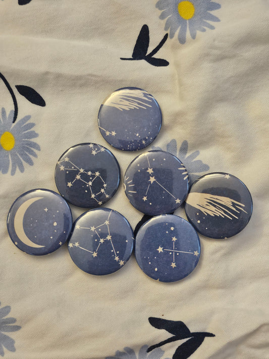 1.25" constellation cruise mystery button pin
