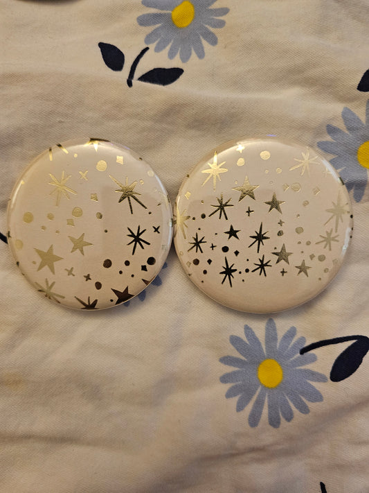 2.25" sparkle and shine button pin