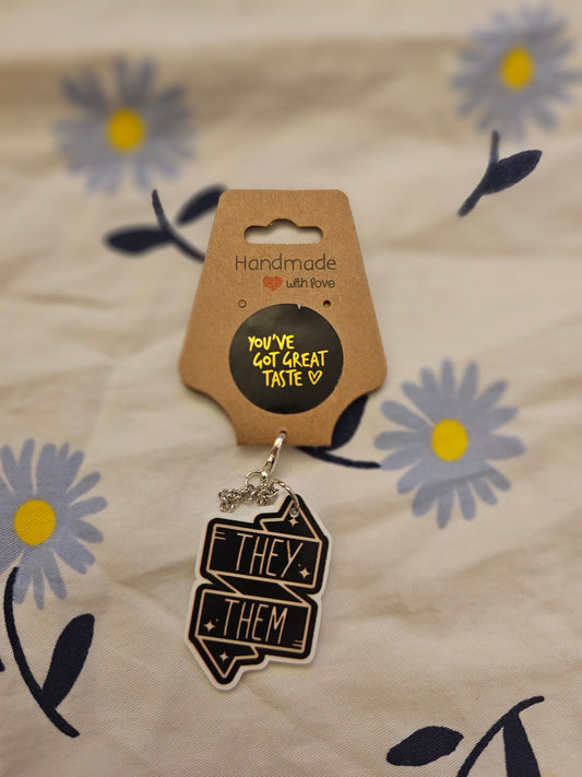They/Them pronoun Keychain