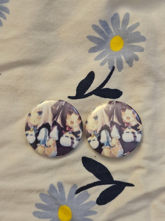 1.25" cat girls button pin
