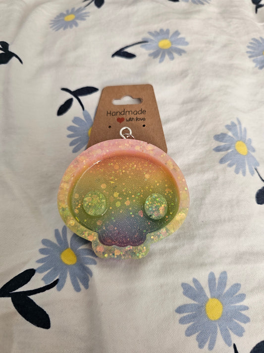rainbow Skull Keychain