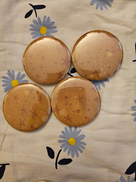 2.25" gold stars button pin